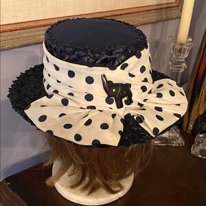 Blue color straw style hat, 22” around, pre-owned condition